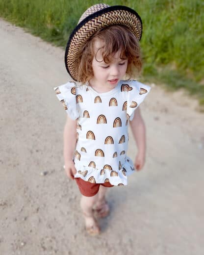 Cutie Shirt mit Rüschenärmel und Volant aus Jersey