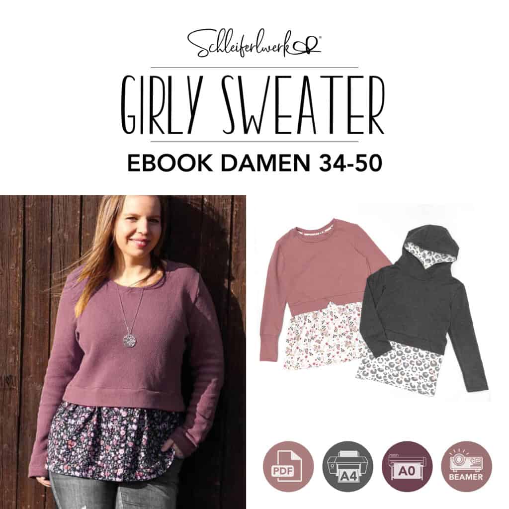 Schnittmuster Girly Sweater Damen 34-50 Schleiferlwerk