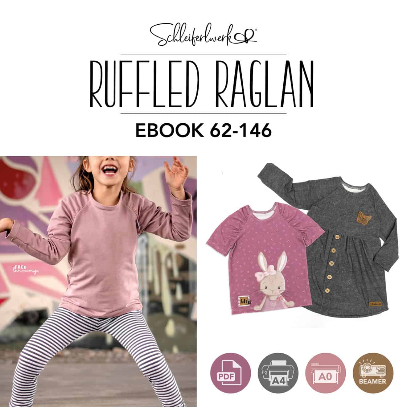 Schnittmuster Ruffled Raglan 62-146 | Schleiferlwerk